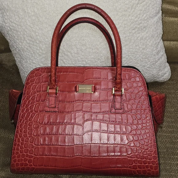 Michael Kors Crimson Crocodile Satchel - Picture 13 of 15